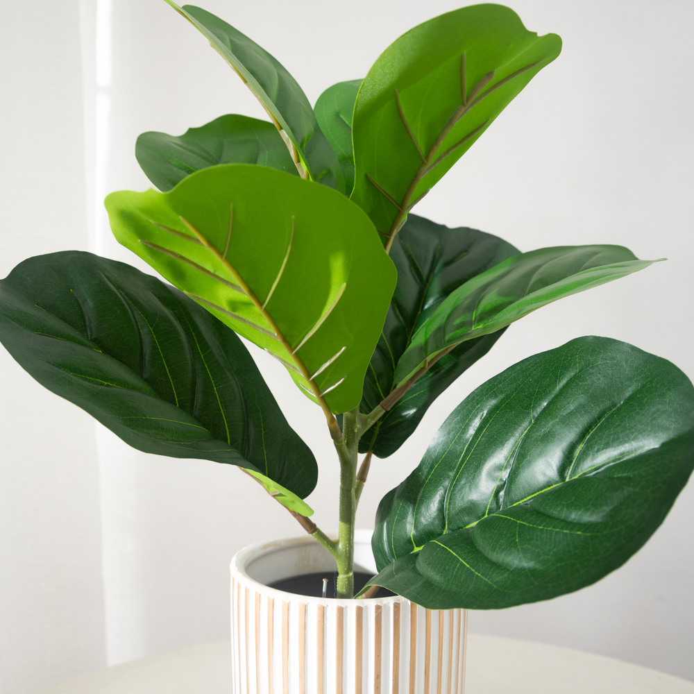 38 ซม.9 ส้อมประดิษฐ์ Ficus พืช - Ficus Lyrata Tree บทวิจารณ์และราคา