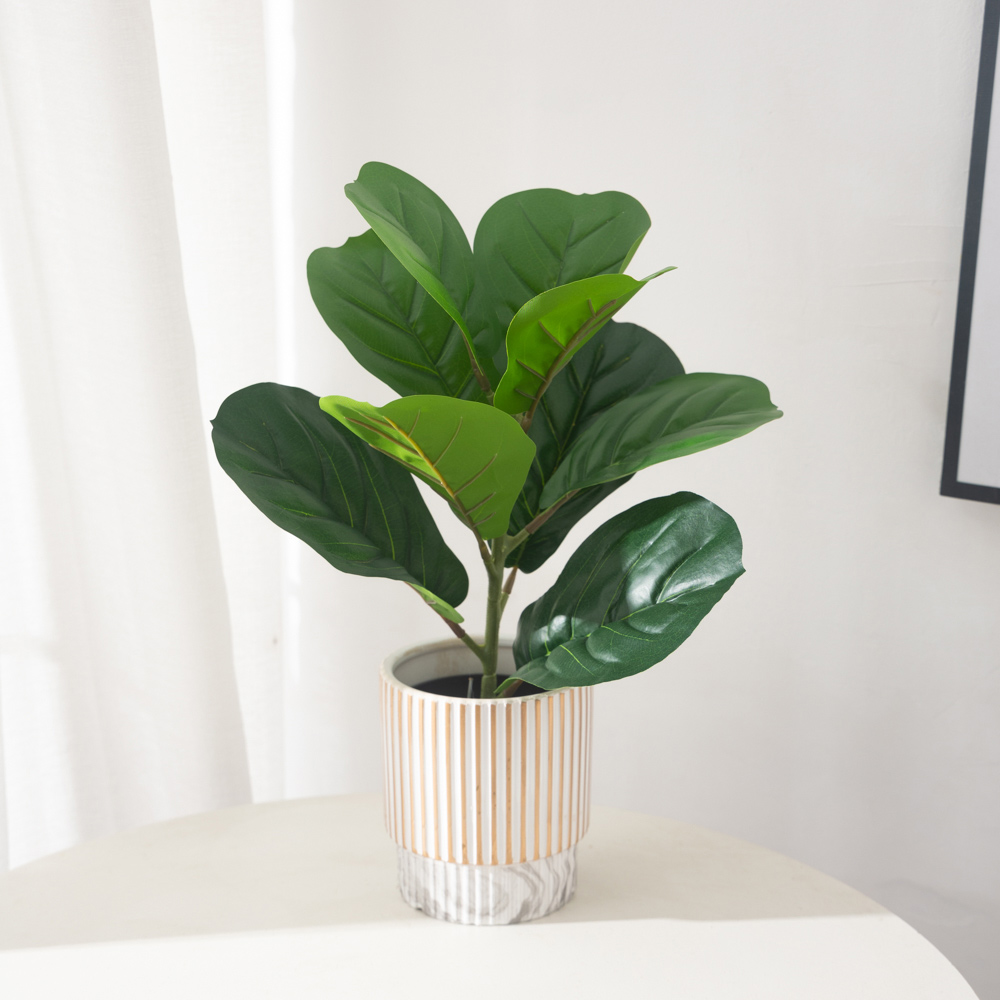 38 ซม.9 ส้อมประดิษฐ์ Ficus พืช - Ficus Lyrata Tree บทวิจารณ์และราคา
