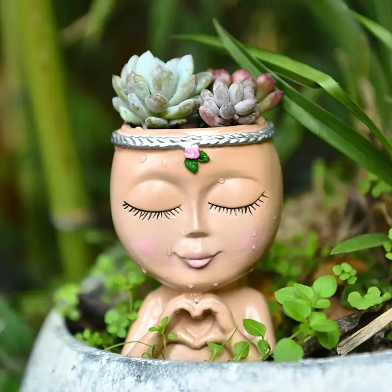 กระถางเรซิ่นรูปหัวผู้หญิงสำหรั - Echeveria Succulent บทวิจารณ์และราคา